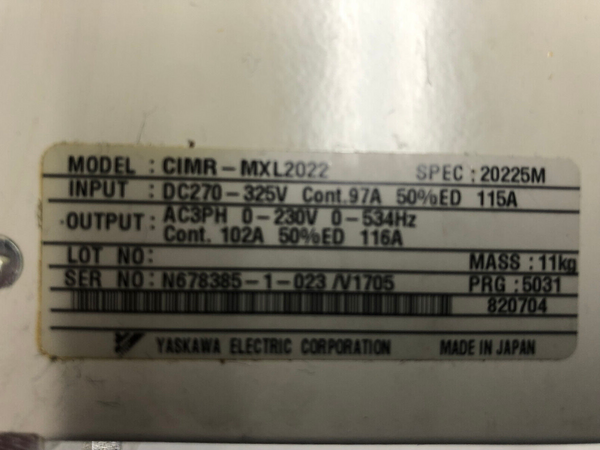 YASKAWA Inverter CIMR-MXL2022