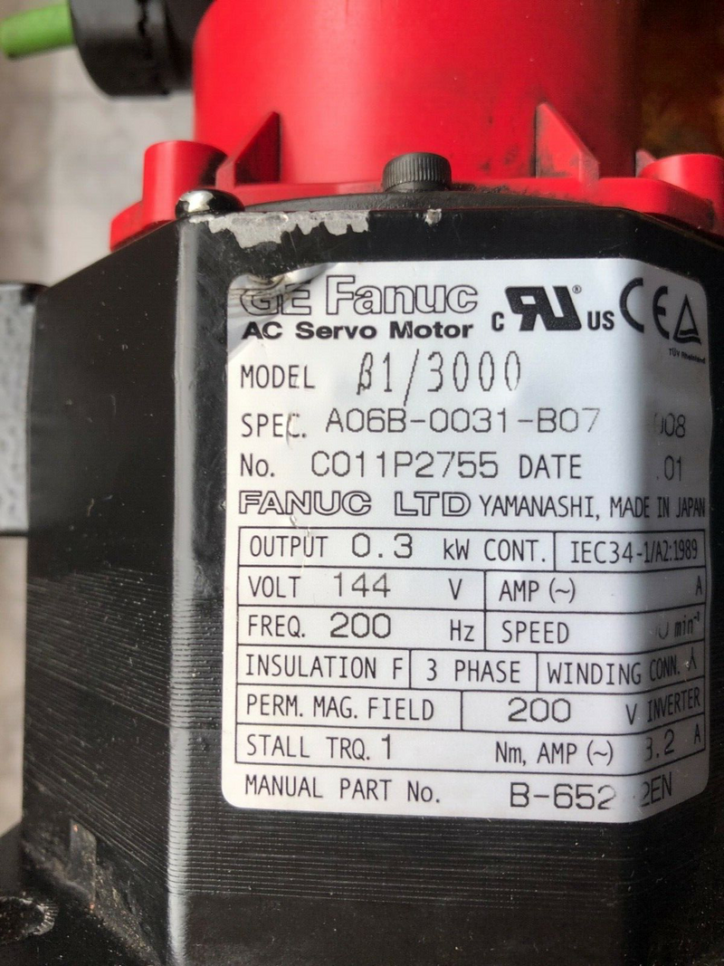 GE Fanuc B1/3000 Servomotor A06B-0031-B07  0,3kW