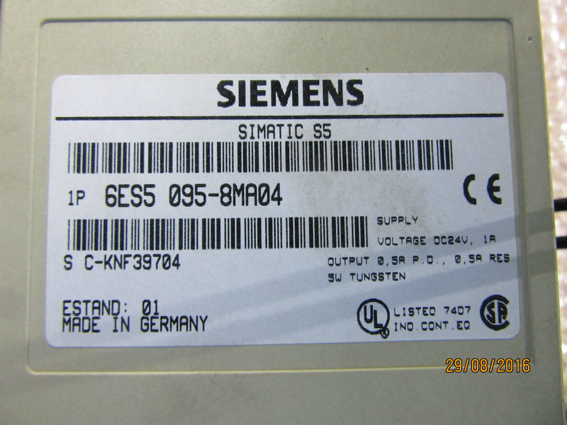 SIEMENS SIMATIC S5 6ES5 095-8MA04 E-Stand: 01 - used -