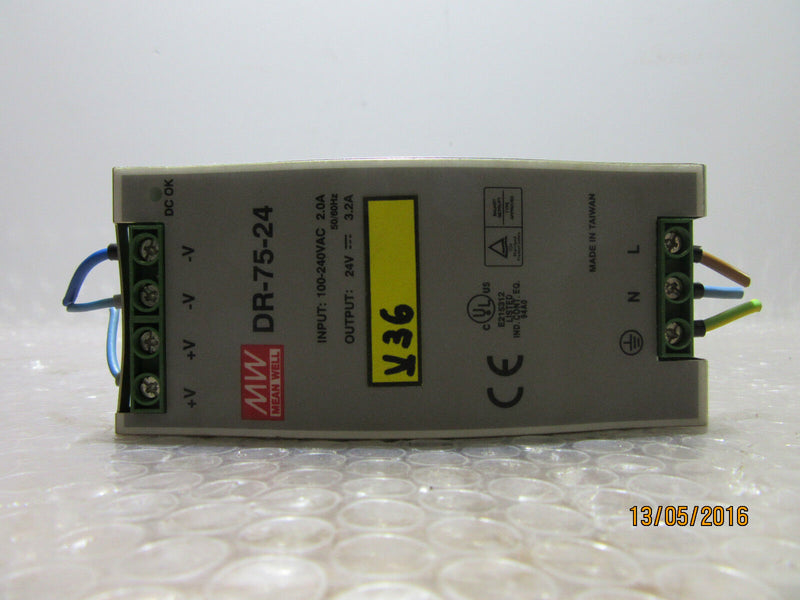 Netzteil Mean Well DR-75-24 | Input: 100-240VAC | Output: 24V | used