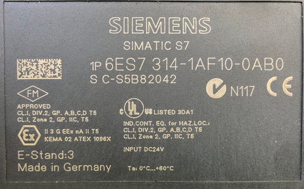 Siemens 6ES7 314-1AF10-0AB0 E-Stand:3 -gebraucht, used-