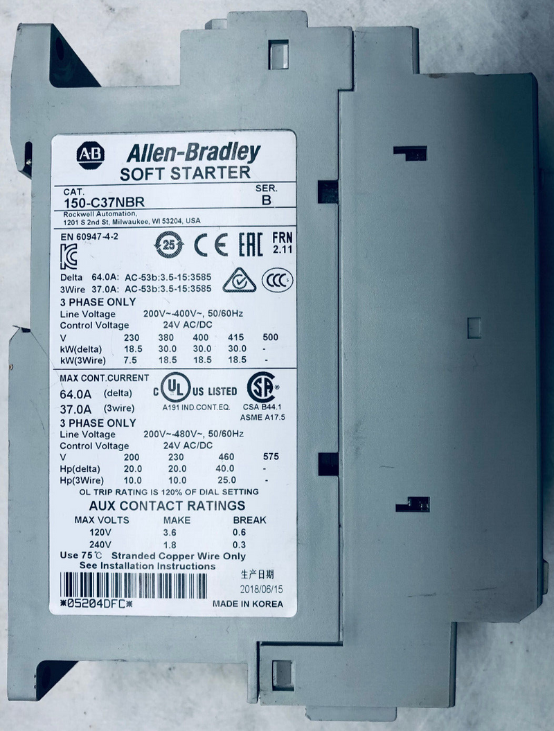 Allen-Bradley Softstarter 150-C37NBR Ser.B