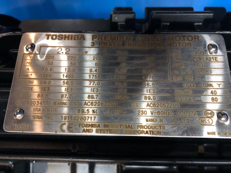 TOSHIBA PREMIUM GOLD MOTOR 2,2KW mit Hydraulik-Pumpe Sumitomo CQTM33