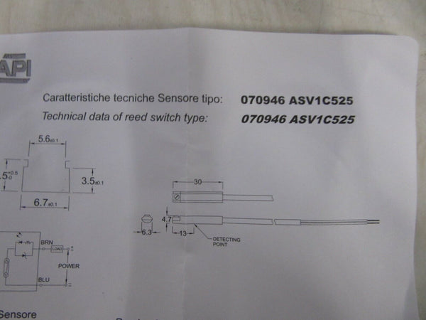 API ASV1C525 reed switch DC/AC 5-240V 100mA 10W