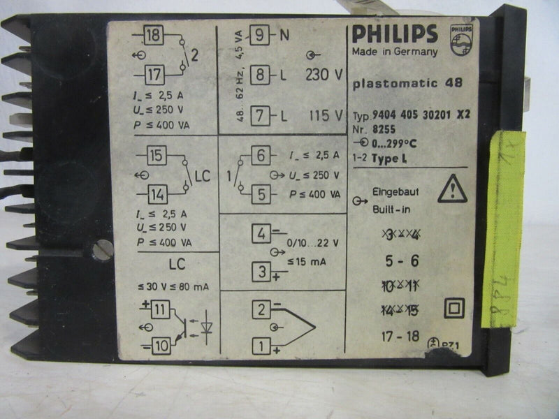 Philips Plastomatic 48 Typ 9404 405 30201 X2 (8255) Temperaturregler