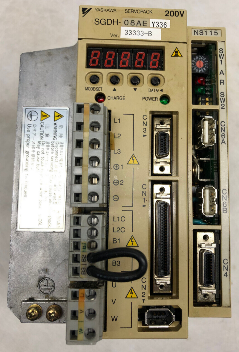 YASKAWA SERVOPACK Model SGDH-08AEY336 mit JUSP-NS115Y22