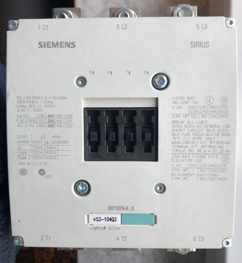 Siemens Sirius 3RT1075-6AP36, Spulenspannung 240V