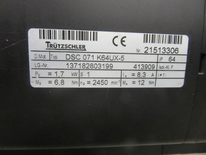 Trützschler DSC 071 K64UX-5 Servomotor 1,7 kW