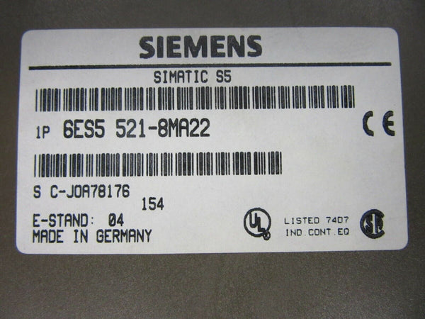 Siemens Simatic S5 6ES5 521-8MA22 E-Stand: 04