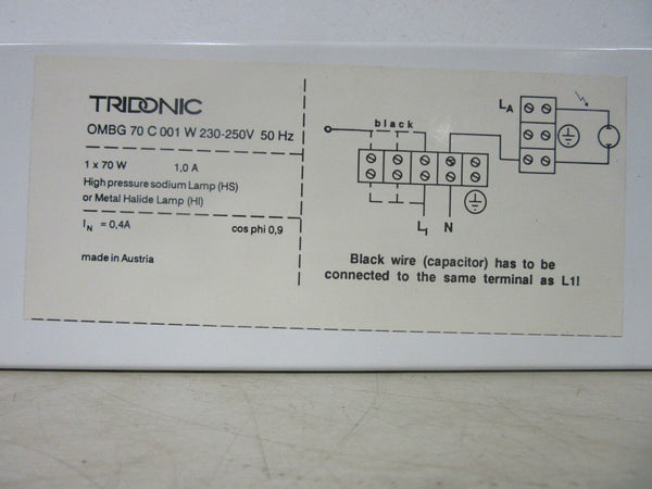 Tridonic OMBG 70 C 001 W 230-250V 50Hz -unused-