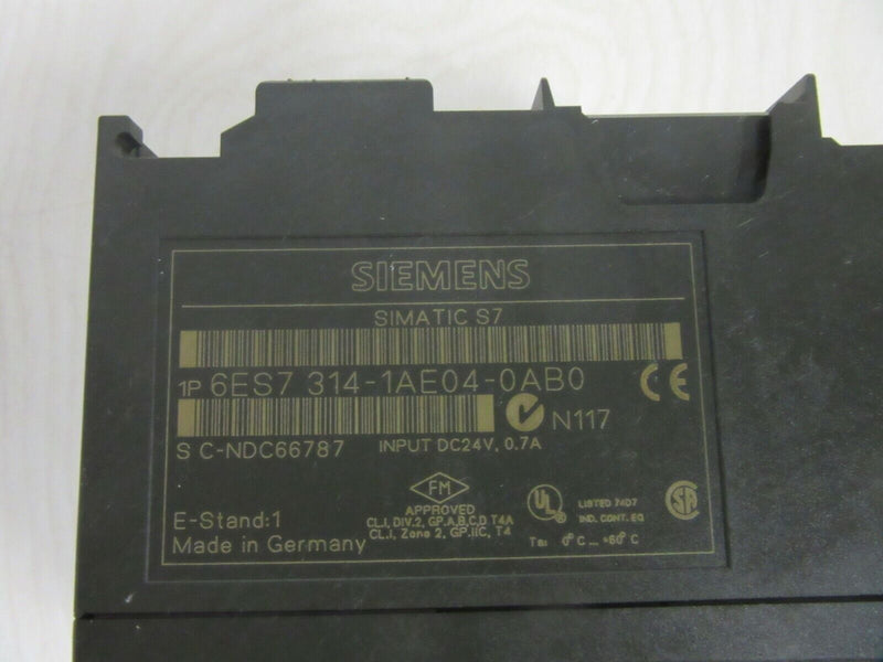 Siemens Simatic S7 6ES7 314-1AE04-0AB0 E-Stand: 1