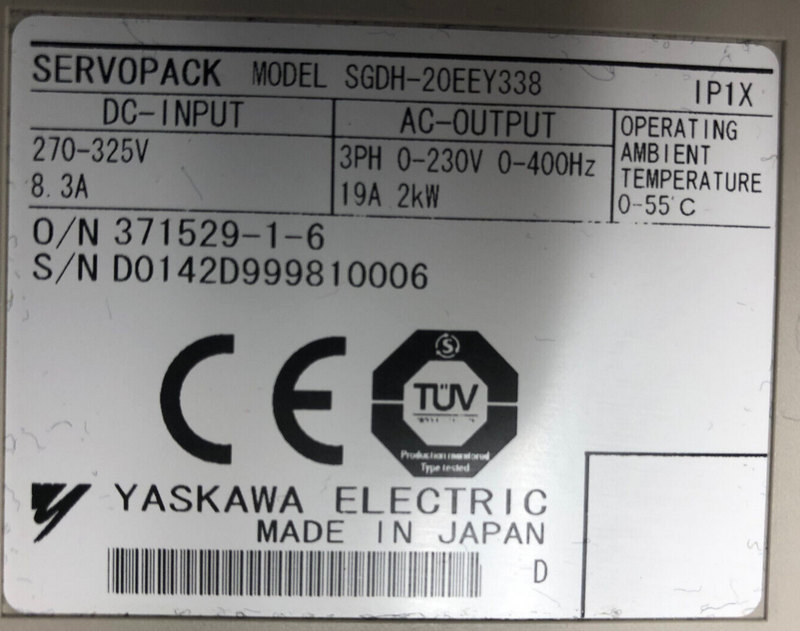 YASKAWA SERVOPACK Model SGDH-20EEY338 (Gehäuseriss, Housing damaged)