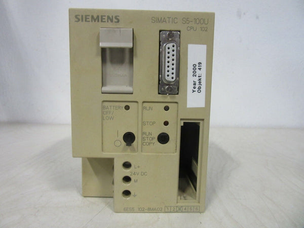 Siemens Simatic S5 6ES5 102-8MA02 E: 03 CPU 102 Simatic S5-100U
