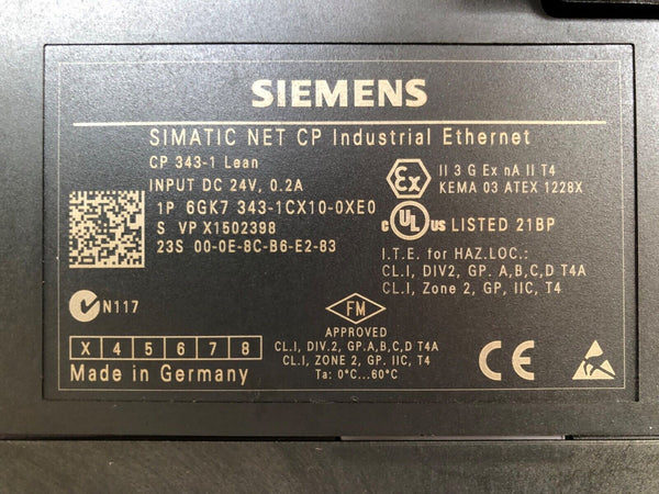 SIEMENS SIMATIC NET 6GK7 343-1CX10-0XE0 E:03