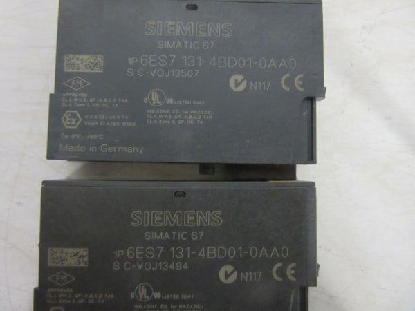 Siemens Simatic S7 6ES7: 2x 131-4BD01-0AA0 1x 138-4CA01-0AA0 2x 132-4BD01-0AA0