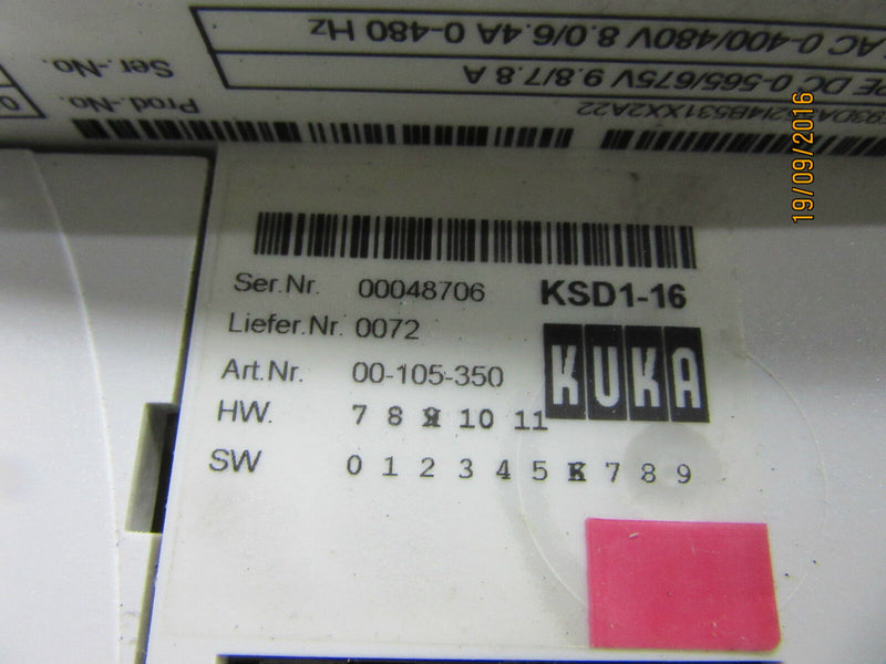 KUKA KSD1-16 E93DA552I4B531 mit Beschädigungen (siehe Bilder)  - used -
