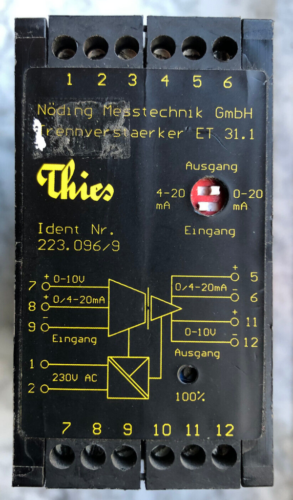 Thies Nöding Messtechnik GmbH Trenverstärker ET31.1 ID.-Nr. 223096/9