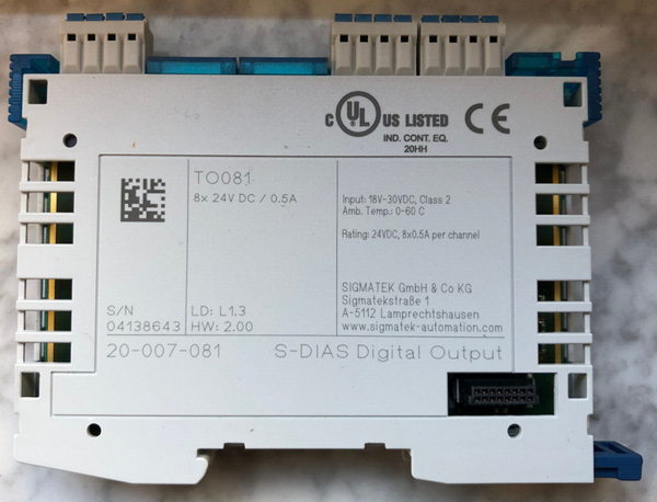 Sigmatek TO 081  20-007-081 S-DIAS Digital Output