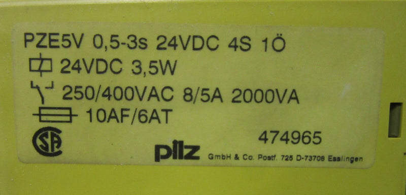 Pilz PZE5V 0.5-3s 24VDC 474965