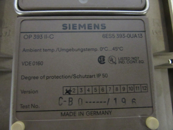 Siemens Simatic  6ES5 393-0UA13 OP 393-II C