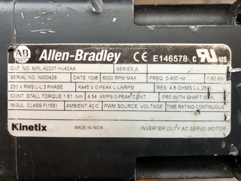 Allen Bradley MPL A220T HJ42AA Servo-Motor