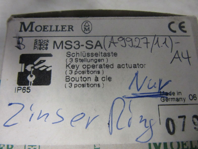Moeller MS3-SA Schlüsseltaste ( 3 Stellungen) 2x with Keys