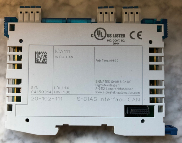 Sigmatek ICA111  20-102-111 S-DIAS Interface CAN