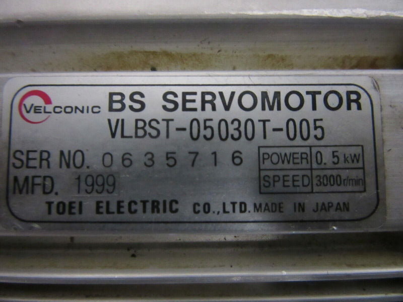 Velconic BS Servomotor VLBST-05030T-005 Power 0.5kW Speed 3000 r/min
