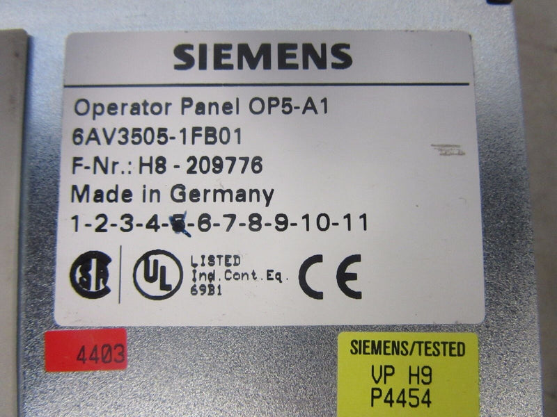 Siemens COROS Operator Panel OP5-A1 6AV3505-1FB01 -used-