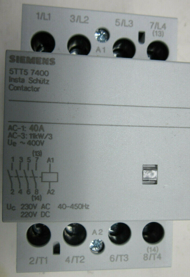 Siemens INSTA Schütz 4-polig 5TT57400 , 4 Schließer / 40 A, 400V AC, 230V Spule