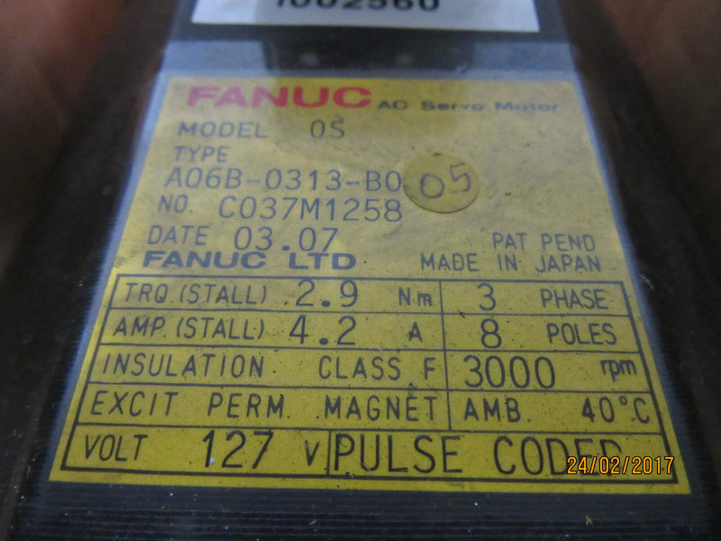 Fanuc Model 0S A06B-0313-B0 (C037M1258) -unused-