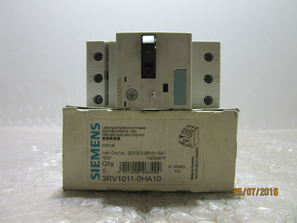 UNUSED | SIEMENS 3RV1011-0HA10 circuit breaker | UNUSED