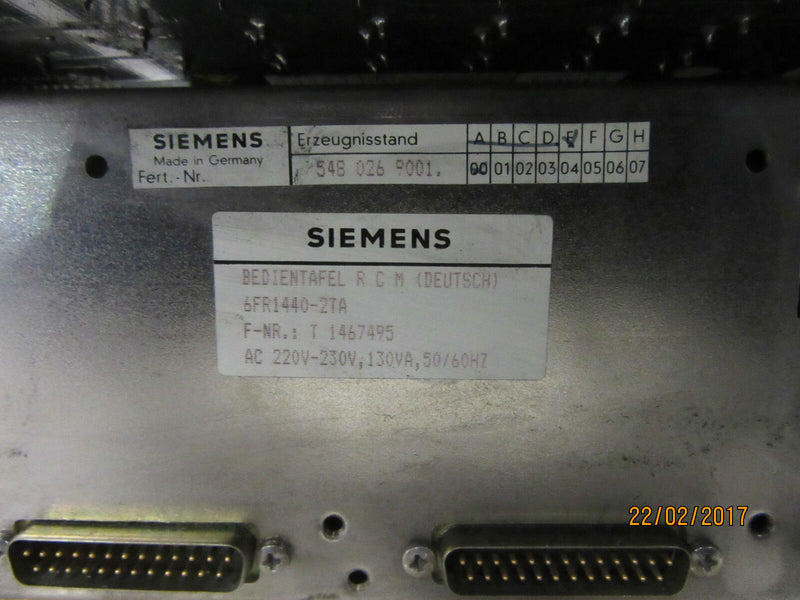 Siemens Bedientafel RCM 6FR1440-2TA AC 220-230V -used-