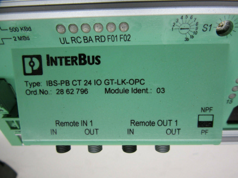Phoenix Contact Interbus IBS-PB CT 24 IO GT-LK-OPC 28 62 796