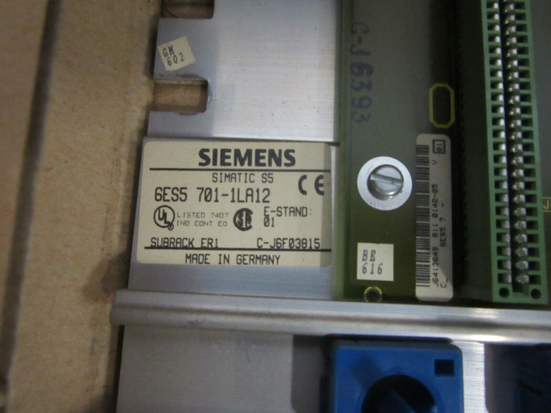 Siemens Simatic S5 6ES5 701-1LA12 E-Stand: 01 Subrack ER1