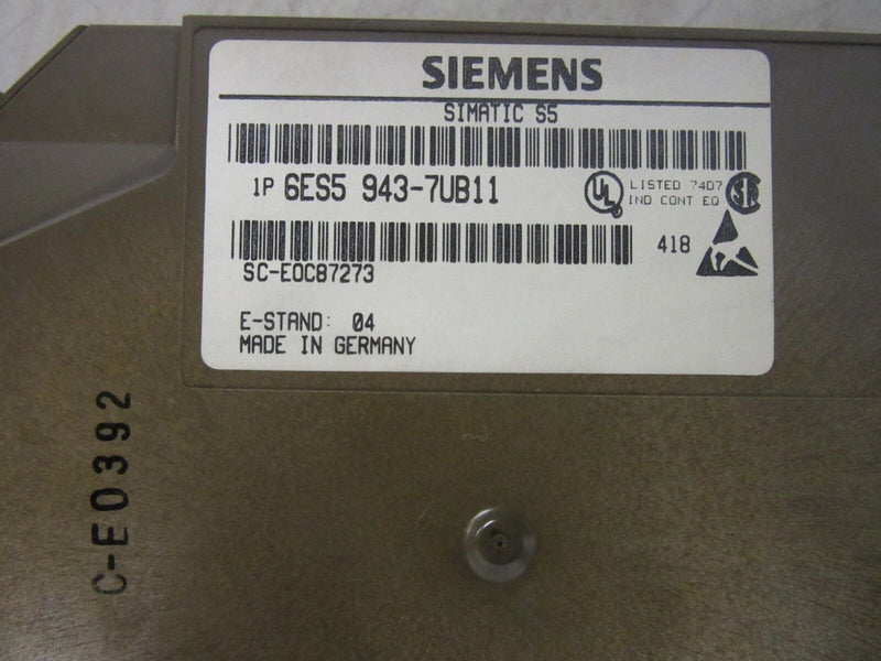 Siemens Simatic S5 6ES5 943-7UB11 E-Stand:04 / 06