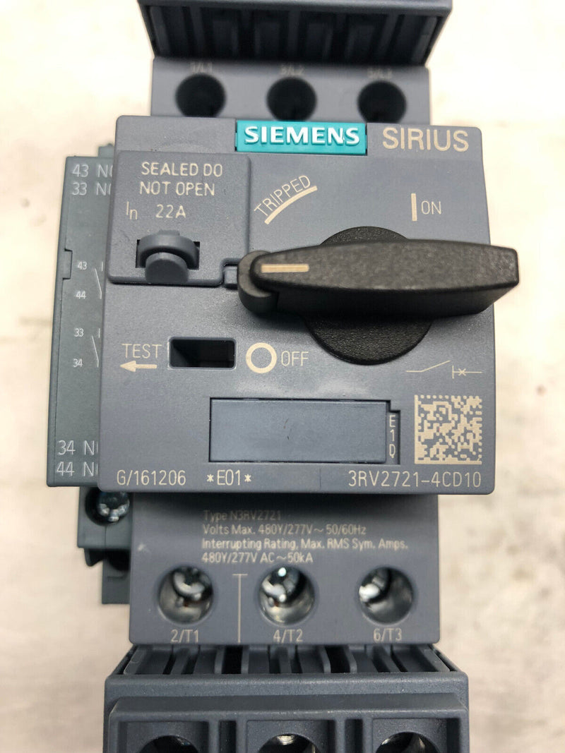 Siemens Schutzschalter 3RV2721-4CD10, Drehantrieb3RV2926-2C, Schalter 3RV2901-1B