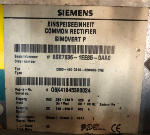 Siemens Einspeiseeinheit 6SE7036-1EE85-0AA0