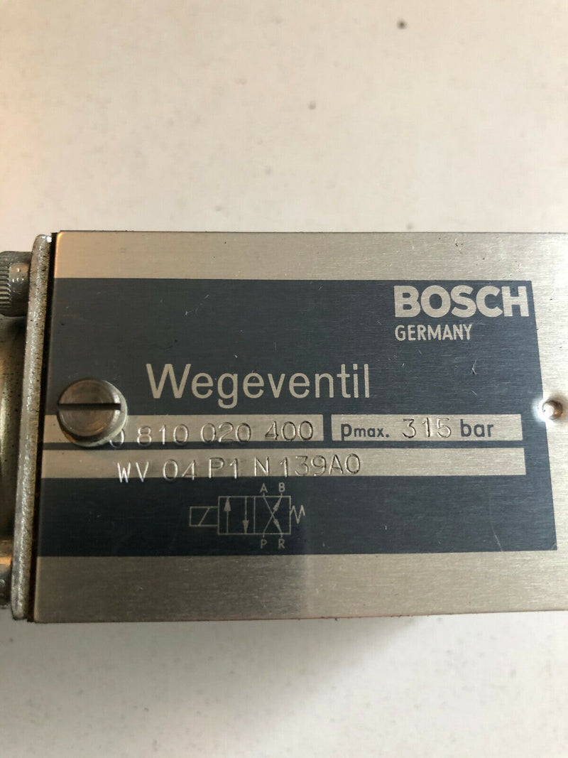Bosch Wegeventil 0 810 020 400 315bar + Spule 24VDC 0831002 006j