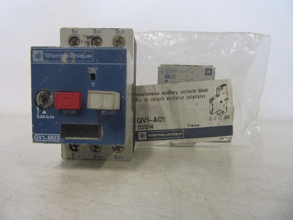 Telemecanique GV1 - M03 (used) + GV1 - A01 (unused)
