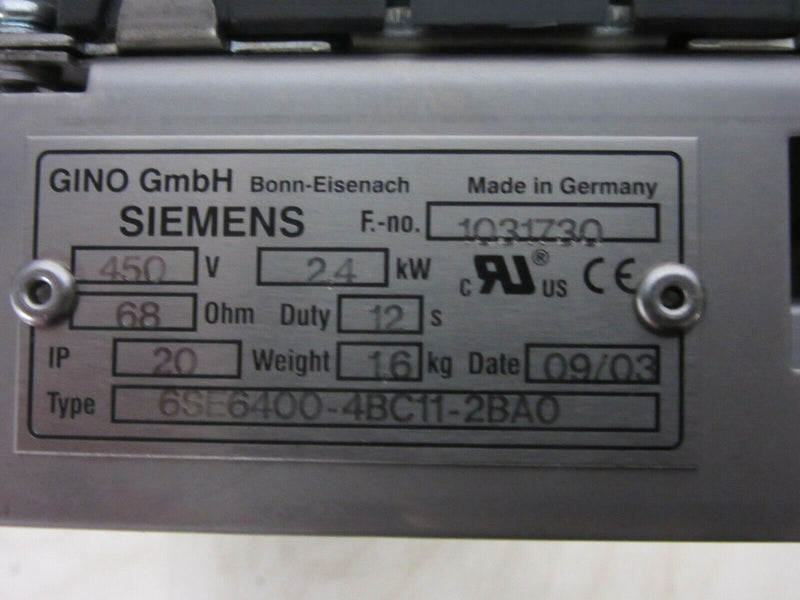 Siemens MICROMASTER 440 6SE6440-2UC21-1BA1  Bremswiederstand 6SE6400-4BC11-2BA0