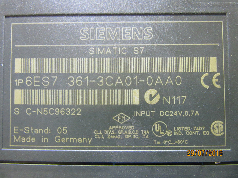 SIEMENS SIMATIC S7 6ES7 361-3CA01-0AA0 - used -