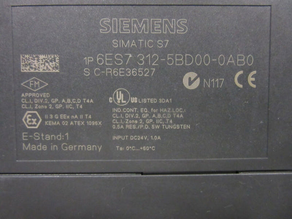 Siemens Simatic S7 6ES7 312-5BD00-0AB0 E-Stand: 1