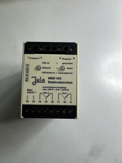 Jola Spezialschalter WER 102 Elektrodenrelais PA-VI 830.13