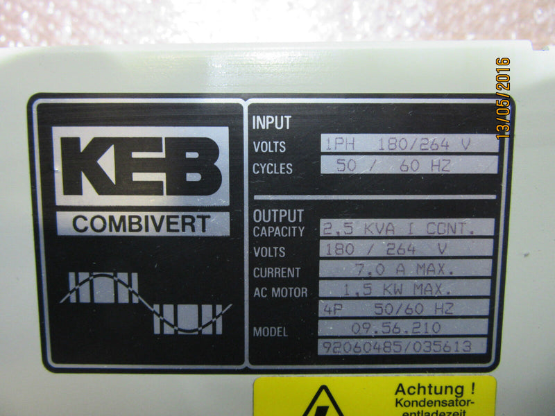 KEB Frequenzumrichter | Model: 09.56.210 | Output-Capacity: 2.5KVA | used