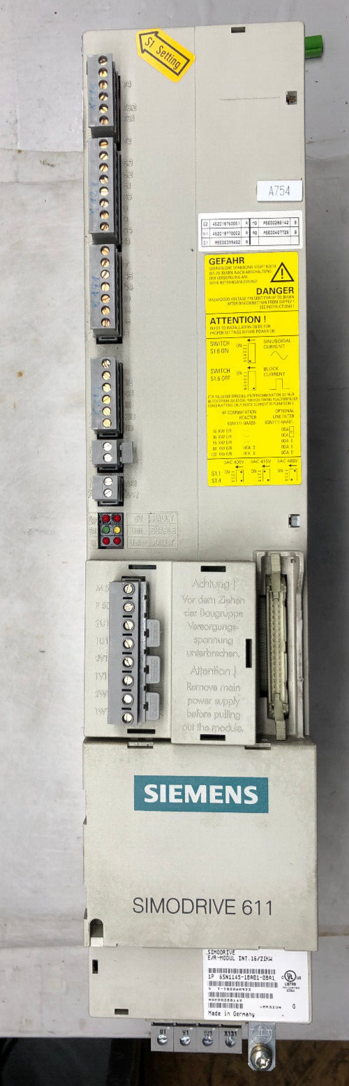 Siemens E/R-Modul 6SN1145-1BA01-0BA1 Version G SIMODRIVE611 16/21KW