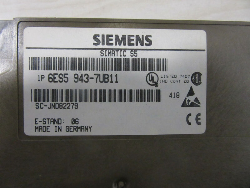 Siemens Simatic S5 6ES5 943-7UB11 E-Stand:04 / 06