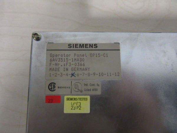 Siemens COROS OP15 Operator Panel OP15-C1 6AV3515-1MA30