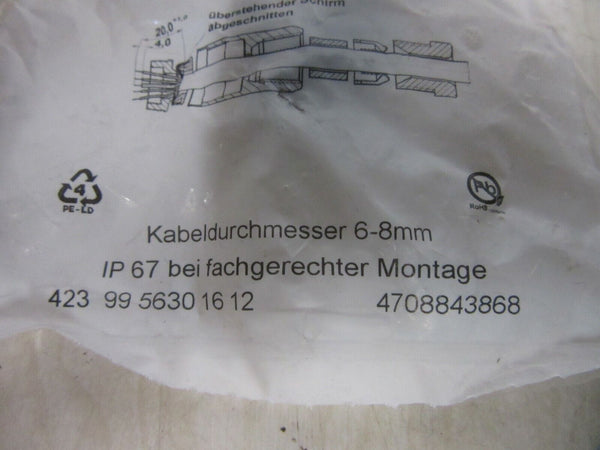 Binder 423 99 5630 16 12 Kabeldruchmesser 6-8mm IP67 bei fachg. Montage