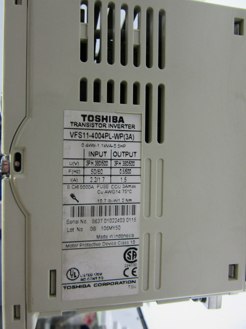 Toshiba Transistor Inverter VFS11-4004PL-WP(3A)